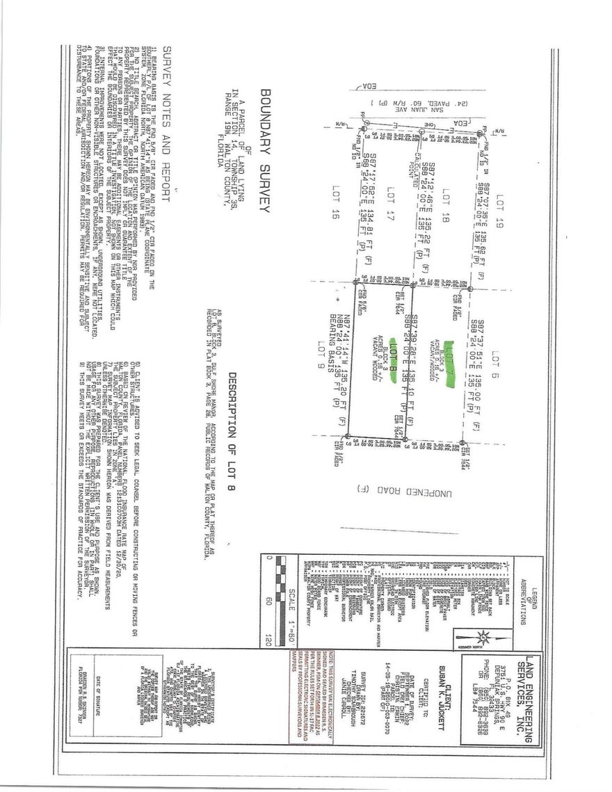 Residential lot on an undeveloped portion of Elm Street in Seagrove Beach.  This lot is 50x135 and is located only 150 feet from a developed portion of the street.  Great location in Gulf Shore Manor which has five beach accesses with the Santa Clara Beach access having 35 parking spaces.  This lot is approximately 5 blocks from the San Juan Beach Access.  The historic and iconic Town of Seaside is only 1.5 miles.  From this lot you would be able to walk, bicycle, or golf-cart easily to the Beach. Great opportunity to own a piece of Paradise.