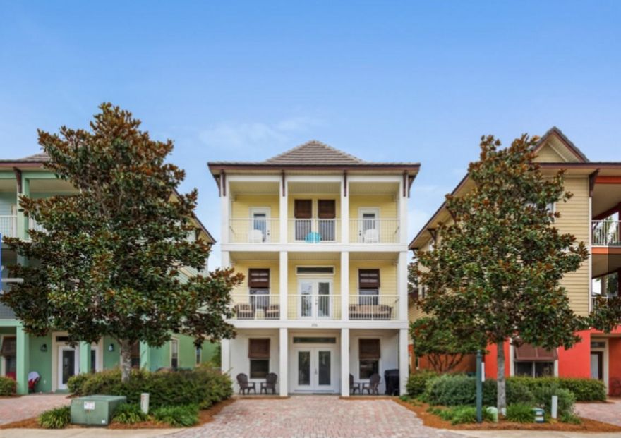 This remarkable three-story beach home is in pristine condition and ready for a new owner!  With 6 bedrooms and two 
separate living spaces, this is the ideal investment property or second home! It has been carefully cared for and recent updates include Ben Moore exterior paint, Ben Moore interior painting, new flooring throughout the home, and all new updated stainless steel appliances. Upon entering the home, you are greeted with an open living room that flows seamlessly to the fully equipped kitchen, separate dining area, and master suite. The second floor offers a spacious master suite  with a walk in closet, spacious laundry room, a bedroom with double bunkbeds, a bar area with a sink, mini-fridge, microwave, and a living area that opens onto the balcony that offers breath taking view The third floor offers 3 more guest bedrooms with two of the bedrooms opening up to the breath taking pool and rock waterfall views! This home is in a gated community and generated rental sales of $89,200 in 2020. Owners were able to take advantage of enjoying the home in the off season! There is a seasonal tram to take owners and guests to-and-from the nearby public beach access.  This home is being offered entirely furnished and rental ready.  Dimensions are approximate; buyer to verify.