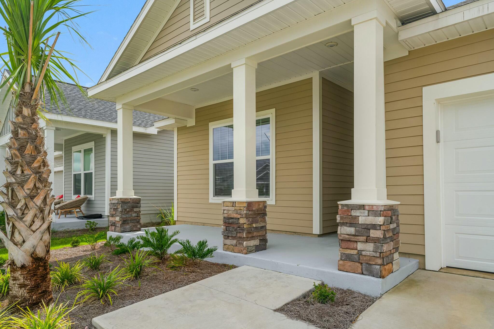 Great opportunity to own the popular, BRAND NEW Sand Dune floorplan by Samuel Taylor in the desirable Breakfast Point East community! This 3-bedroom + BONUS ROOM, 2-bathroom STEEL-FRAMED home (no longer available from the builder) is packed with upgrades and post-construction improvements. Sellers added fence, refrigerator, washer/dryer, window treatments, ceiling fans, and a security system! Additional features include LVP flooring, designer tile, upgraded trim, and a chef's kitchen with luxury cabinets, quartz countertops, a large island, and a walk-in pantry. The primary bath boasts a soaking tub AND shower. Backyard is fenced in and pool-ready! Breakfast Point is minutes from beaches, A-rated schools, restaurants, and more. Don't miss out!