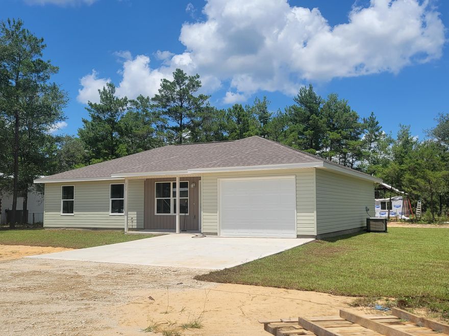 Check out this brand new home that is  finished on or BEFORE 02/28/2024.   Heated living space is 1275  s.f., central air/heat, shingle roof,  with 3 bedrooms, 2 bathrooms, stove and dishwasher.  Garage 321 s.f. and porches 67 s.f.  Home will easily qualify for FHA, VA, Conventional OR 100% financing through the Rural Development Program.  Let us help you secure a pre-approval letter and move forward in 2024!
Call today and watch your dream home being built.  Estimated completion date will be 02/28/2024  Click on 'Document Tab' for House Plans and Description of Materials.