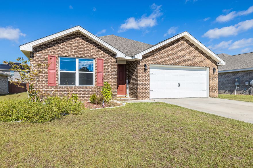 SELLER WILL PAY $6000 TOWARDS BUYERS CLOSING COSTS! Better than New --- FENCE, BLINDS, REFRIGERATOR and NO CONSTRUCTION ZONE! You will love this like-new 2020 brick home in the lovely community pool neighborhood of Redstone Commons in South Crestview. This 4 bedroom, 2 bathroom home boasts an open floor-plan and features modern white cabinets, a spacious island, stainless appliances, and GRANITE countertops. The master bedroom is tucked in the back corner of the home and has a large master bath with dual vanities and double closets.If you are looking for outdoor space; enjoy the covered patio and large fenced yard. Also included is the Smart Home Connect System with your video camera doorbell/key-less entry & more. Schedule your tour today.