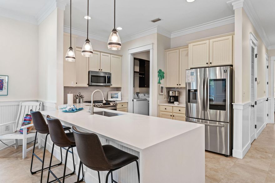 Great investment opportunity located in the gated community of Sandestin. This coastal home comes fully furnished, along w/ 2 golf carts to maximize rental potential. ($62,894.73 in 2024.)This one-level Florida cottage is conveniently located steps away from the Bungalos pool pavillion and putting green, and it's only a short stroll to the tram stop. The entrance is through a 300 sq.ft. screened-in porch. This porch offers enhanced privacy and can be used as additional living space. It leads directly into the combined living, dining and kitchen area. Natural light enhanced by 10' ceilings & large windows on all sides. The three private bedrooms are situated in the back of the property, each with generous closets. The laundry/pantry is particularly large in the popular one level floor plan. A few recent upgrades to the property include new kitchen appliances featuring a gas range; beautiful new quartz counter tops; new window treatments throughout; hardwood floors in all three bedrooms; and a new washer and dryer.
New roof replacement set for first week in April 2025.
Gross rentals in 2024 were $62,894.73 with family usage.

