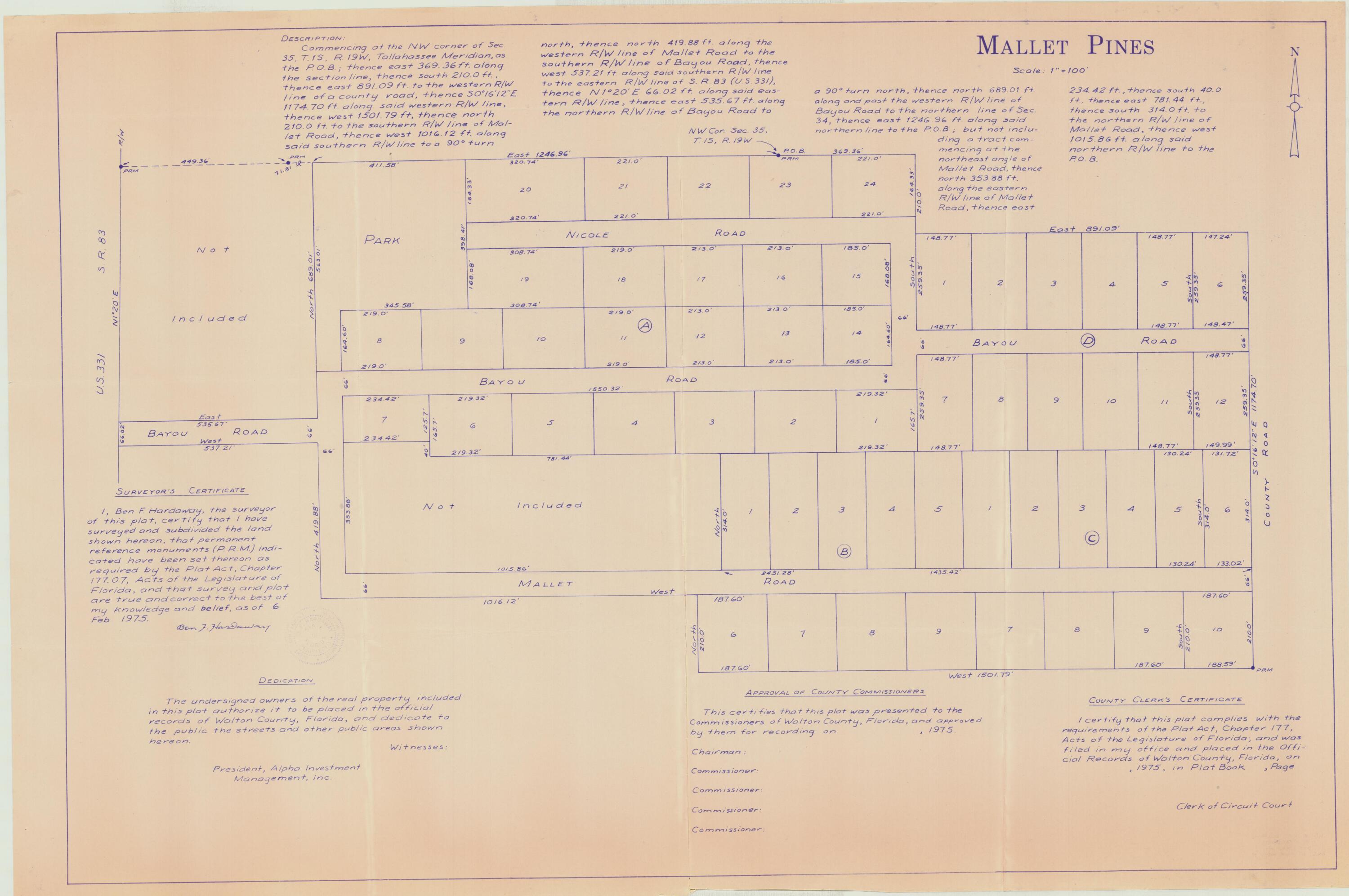 MALLET PINES S/D UNRECD - Land