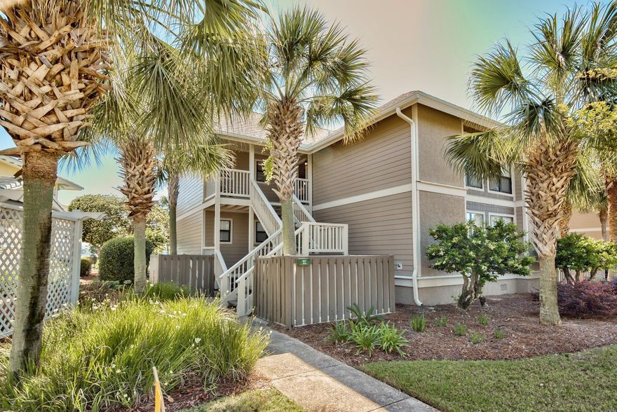 ONE OF THE BEST VALUES IN SANDESTIN! This coveted corner unit, bay facing in very desirable Harbour Point! It all starts with this spectacular WATERFRONT and golf course view. This condo enjoys a private community pool with plenty of parking and a dedicated golf cart charging station for the owners/guests. Laminate wood floors throughout, carpet in the bedrooms. Reglazed tubs, upgraded vanities, silestone in kitchen, new doors throughout. New roof in 2016, new Hardie siding in 2013, new 400' seawall in progress. One of the few waterfront properties available in Sandestin Resort under $300K. This condo is being sold fully furnished and has never been on a rental program. Rental income for other 2 bd. units within arbour Point exceed $35K+/yr