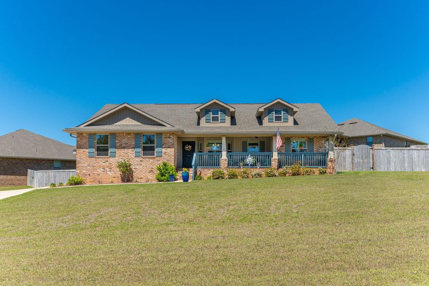 Available 03/24/2026.....Beautifully maintained home in North Crestview with plenty of room.  Fantastic home with vinyl plank flooring, fenced backyard, corner lot, covered front and rear porches, split floor plan and privacy fence.  1605 sqft of great living space. with 3 large bedrooms and 2 full bathrooms, granite countertops in the kitchen, nice appliance package, vaulted ceilings and plenty of natural light.  No inside smoking or vaping.  Lawn care is included in the rental rate.  Pets will be allowed with homeowner approval.   Easy commute to bases, beaches and shopping.