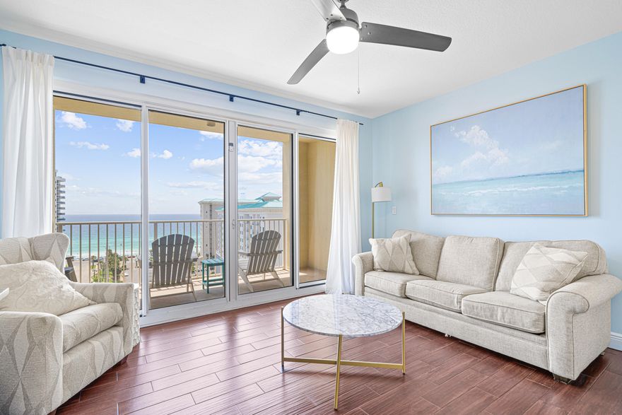 Seize the opportunity to own this updated 11th-floor unit with stunning gulf views in Ariel Dunes I in Miramar Beach. Located just steps away from the area's famous white sand beaches, this prime location offers unparalleled convenience, with an abundance of restaurants, shopping, and entertainment options all within minutes. Whether you want fresh seafood, coffee, or shopping, everything is just around the corner, making it perfect for both relaxation and recreation! This furnished, turn-key unit makes the perfect second home, primary, or rental investment. There is fresh paint throughout and new countertops, cabinetry, light fixtures, and furniture. The modern kitchen features quartz countertops and stainless-steel appliances, creating a stylish and functional space for all your culinary needs. It seamlessly flows into the bright living area, providing the perfect space for family gatherings or entertaining friends. Enjoy spectacular gulf views from your private balcony, perfect for unwinding after a day at the beach.

The serene master bedroom features a beautiful en suite with shower and tub combo. Guest will have access to an additional updated full bathroom, ensuring comfort for everyone. Two built-in bunk beds in the hallway are ideal for children or extra guests, while a pull-out sofa in the living room adds additional sleeping capacity. There is also a washer and dryer in the guest bathroom for added convenience.

At Ariel Dunes you will enjoy an array of community amenities, including access to two golf courses, three full-sized swimming pools, and courts for basketball, tennis, and pickle ball. Additionally, the full-service Cabana Caf?? restaurant offers delicious meals and live entertainment, ideal for memorable evenings after beach adventures.

Known for its beautiful beaches and vibrant atmosphere, Miramar Beach offers the perfect blend of relaxation and excitement, with a diverse range of nearby attractions for a fun-filled getaway. Don't miss out on this unique opportunity to own a property that delivers both a serene escape and great rental income potential. Schedule a showing today!
