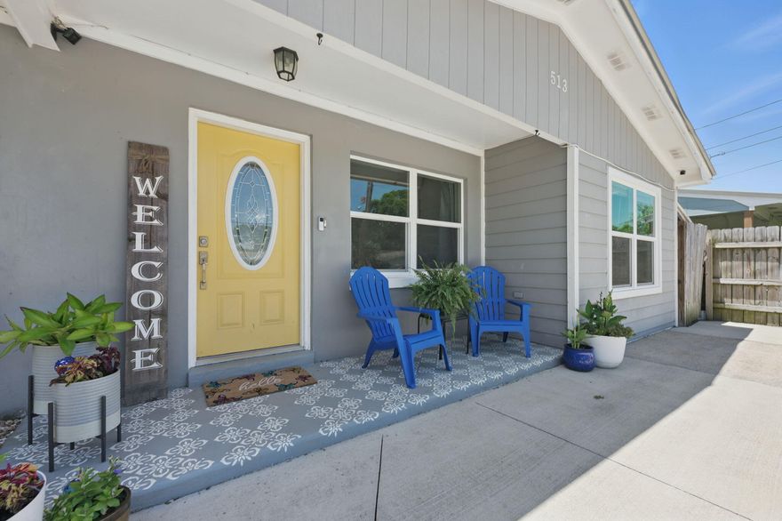 Stylishly Updated & Move-In Ready! Home was just painted August 2025! Welcome to 513 Newcastle Drive--a fully renovated gem in the heart of Fort Walton Beach. Taken down to the studs, this home features updated wiring, plumbing, and modern finishes throughout bringing its effective year built to 1997. Inside, you'll find an open-concept layout filled with natural light, laminate hardwood flooring, granite countertops, stainless appliances, a bright kitchen island, and a pantry cabinet for extra storage. Step outside into a fully fenced backyard oasis--lush, peaceful, and designed for year-round enjoyment. Zoysia Innovation sod (2021) creates a soft, vibrant lawn, and thoughtfully planted perennial flowers offer lasting beauty season after season.  The screened porch (added in 2017) features two entry points and flows seamlessly to a large paver patioideal for entertaining under not one, but two charming gazebosboth included. A double-loft shed with hurricane clips (2023) provides excellent storage or workspace. Additional upgrades include a tankless water heater (2018) for endless hot water and an extended driveway and patio (also 2018) for extra convenience. Located in a friendly, sidewalk-lined neighborhood just half a mile from Stillwell Parkthis home truly has it all!