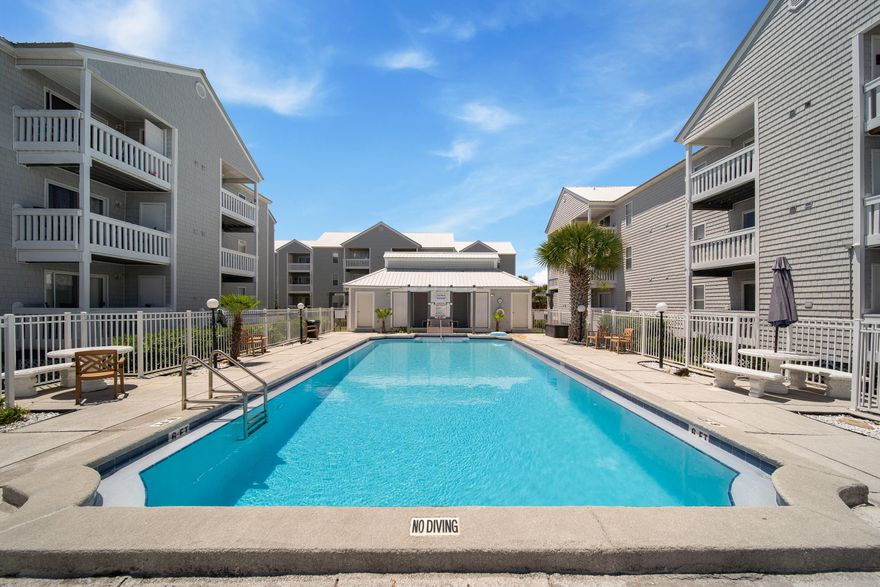 Located on Choctawhatchee Bay on Okaloosa Island in Ft. Walton Beach, Hermitage on the Bay Condominium is a quiet Bayfront Community with only 42 units. Conveniently located right across the street from the Gulf of Mexico, this unit has all that you need! This 2 BR, 2 BR condo boasts a brand new A/C unit that was totally replaced in 2020. Fresh paint, open floor plan, & a renovated master bath, your paradise living dreams are not far from reach! Lounge in the bright & airy living room that leads right out to your balcony. The amenities of this complex include: large pool overlooking the bay, a dock, fishing pier, 2 barbque areas, an assigned parking spot, pet walking area, & seating to sit and watch the sunset and the beautiful views of the bay. Boat slip & dresser in master do not convey