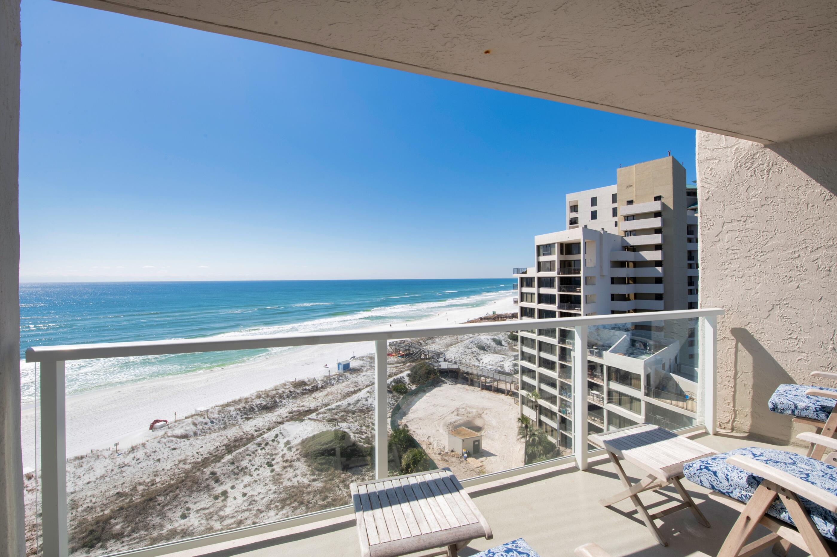 This gorgeous remodeled beachfront condo is located on the 10th floor with stunning views of the Gulf of Mexico. Never miss a sunset from the large balcony with 180 degree views of the beach, bay, and resort. This unit has an extended deck which rarely come on the market.The updated kitchen has new granite countertops, new dishwasher, microwave, and oven.Additional updates include tile throughout, new paint (including doors & trim), custom blackout curtains in bedroom/living, new sleeper sofa, new light fixtures, and new hot water heater. The large open floorpan offers water views from the kitchen, dining, and living room. The large master suite has balcony access and updated bathroom with granite countertops, large walk-in shower, updated vanity, and new fixtures. The master bedroom windows have been ordered and fully paid for by current owners. This unit is offered partially furnished. Grossed over $60K in 2021 with heavy owner usage & not on the rental program until end of March.
Sandestin Golf and Beach Resort is a major destination for all seasons and is one of the best resorts on the emerald coast. This magical resort spanning over 2,000 acres features miles of white sandy beaches, four golf course, world class tennis center, marina, and unlimited options for the entire family.
Beachside Two is one of the few gulf front resorts in Sandestin and is conveniently located near the Beach House Restaurant. Amenities include beach front pool, heated pool (seasonal), bbq grills, and private beach access.
