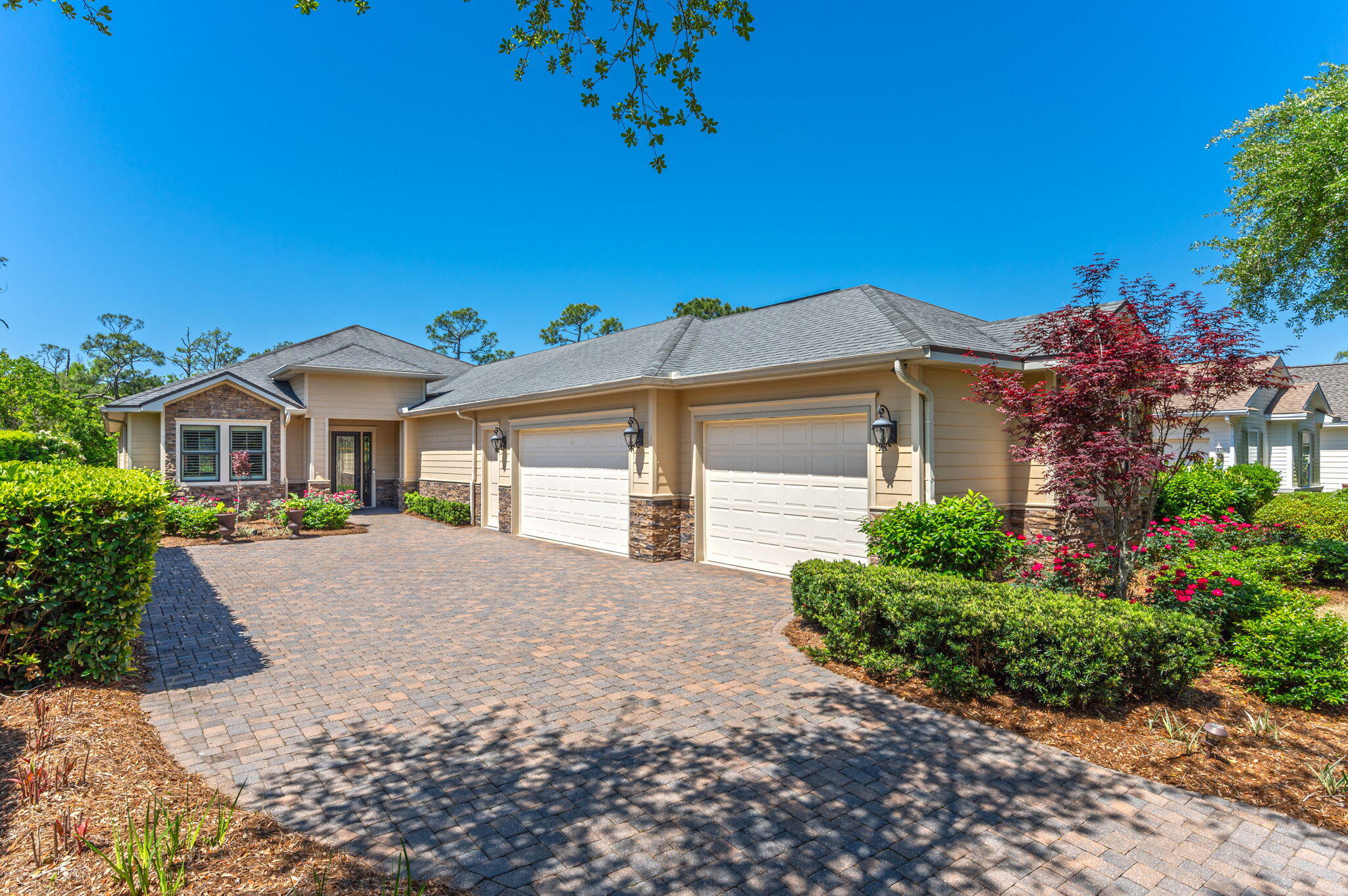 Welcome to a beautiful custom-built one level home in the coveted Kelly Plantation neighborhood. This home boasts 3,308 square feet of luxury living space. Featuring 3 bedrooms and 3 bathrooms in addition to an office and separate 4th bonus room that could be used as a 4th bedroom. Nestled on a quiet street right next to the clubhouse--This is a dream location for golf enthusiasts. Step inside to discover an impeccably designed interior, where every detail has been carefully crafted to perfection. From the spacious living areas to the gourmet kitchen equipped with top-of-the-line appliances, tons of cabinetry and two islands. This kitchen is a dream for cooking and entertaining. This home is truly immaculate and so well cared for, it looks as new as the day it was built. Constructed in 2012, every major system in this one level home is new or in like new condition with both HVAC units having been replaced, one in 2024 and the other in 2022. The tankless water heater and garage openers which were both replaced in 2024.
Friends and family will always feel welcome in this elegant home with plenty of space for entertaining flowing right out the completely screened in back patio. The fully finished three car garage and oversized paver driveway will ensure that parking and storage will never be an issue.
Enjoy the peacefullness of Kelly Plantation in your beautiful home or get out and indulge in the resort-style amenities that the 900 Acre homestead has to offer. Tee off at the premier golf course just at the end of the street, boasting more than 7,000 yards of contoured greens and breathtaking views of the Choctawhatchee bay. Enjoy a game of pickleball, take the little ones to the playgrounds, or work up a sweat at the fitness facilities. Afterward, unwind with a delicious meal at the clubhouse dining or take a dip in the community swimming pool.
With events and activities for every interest, Kelly Plantation truly offers the epitome of luxury living. Don't miss your chance to own a piece of this exclusive paradise tucked behind the gates yet in the heart of Destin - schedule your private showing today and experience the lifestyle you deserve!