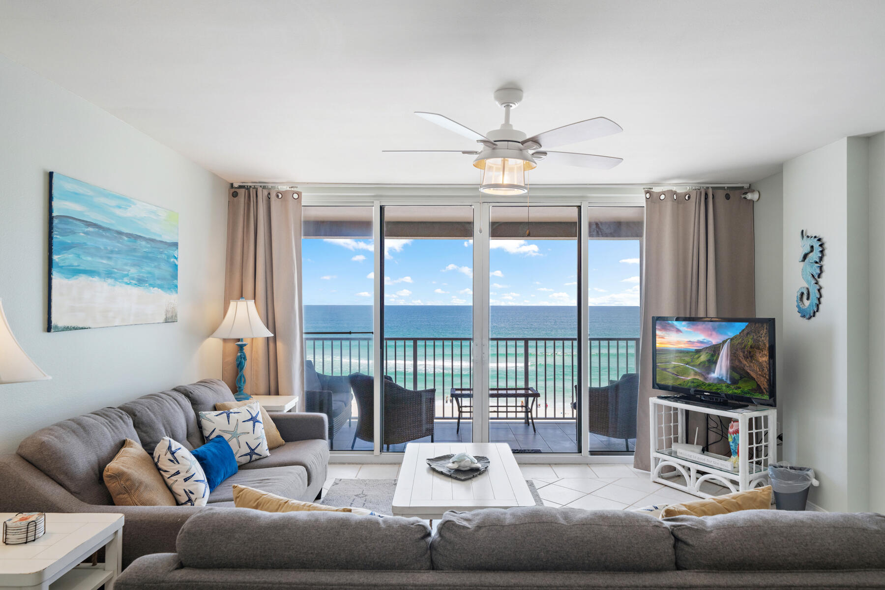 Discover the pinnacle of luxury at Island Princess, one of Okaloosa Island's premier Gulf front resorts! This premium 2-bedroom, 2-bath unit features covered deeded parking, in-unit laundry, and a spacious floor plan, making it perfect as a primary residence, second home, or investment property. Enjoy unobstructed Gulf views from the living room and master bedroom, offering a unique vantage point to spot dolphins and other mesmerizing marine life right from the comfort of your own penthouse. Fully furnished and rental ready offering exceptional amenities, including a Gulf-front swimming pool with a hot tub, free beach service until November, and nearly 500' of pristine beach. Additional amenities include a fitness facility, BBQ grills, a community room. Experience direct access to the sugar-white sand beach via a convenient location along Okaloosa Island close to Destin and area attractions, shopping, and restaurants. This is truly an unparalleled coastal living experience. Live large and experience the epitome of Gulf of America living on the Emerald Coast. Scheduling your viewing today!