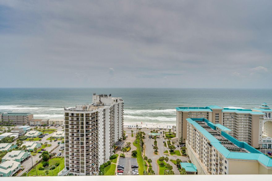 Great two bedroom/two bath unit with wonderful views of the Gulf of Mexico. This unit features stainless appliances in the kitchen, granite counter tops, 9' ceilings, full  tile in living area and vinyl tile in bedrooms. Ariel Dunes I amenities include a fitness center, meeting room, two large pools, and deeded beach access. Located within Seascape Resort, owner and guest enjoy gated entrance, 18 hole golf course, tennis, and conference center. All dimensions to be verified by the buyer.  Turn key and rental ready!