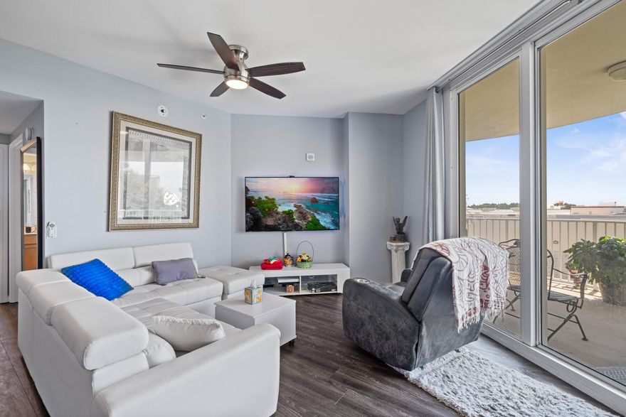 *****ATTRACTIVE NEW PRICE - SELLER SAYS BRING ALL OFFERS*****Welcome to The Palms of Destin, where comfort and convenience come together. This furnished (with exclusions) third-floor condo features two bedrooms, two bathrooms, and two private balconies. The open floor plan includes a modern kitchen with granite countertops and a breakfast bar, flowing into a spacious living area with balcony access. The primary suite offers an en-suite bathroom and access to the main balcony, while the guest bedroom includes its own private balcony and easy access to the second full bathroom. Residents enjoy a variety of resort-style amenities, including a lagoon-style pool with waterfalls, a hot tub, and a children's splash area. Conveniently located to Destin's beautiful beaches, shopping, and dining.