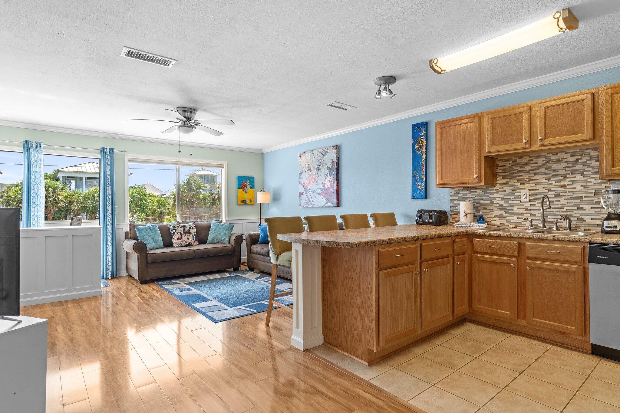 Your Beachside Escape Awaits! Located in the heart of Holiday Isle, this charming turn-key studio is just steps away from not one--but two deeded beach access points, Norriego Point, O'Steen Beach, and the East Pass with the iconic Destin Jetties. Whether you're soaking up the sun or exploring the water by kayak, paddleboard, or water taxi, this location puts you in the center of it all.Inside this 550 sq ft coastal retreat, you'll find a thoughtfully designed studio that maximizes every inch of space. A custom Murphy bed and pull-out sofa allow for flexible living arrangements without sacrificing comfort or style. The open-concept kitchen features a breakfast bar, stainless steel appliances, and everything you need to whip up a post-beach meal. Sold fully furnished and rental-ready, this unit is ideal for a second home or short-term rental investment. Enjoy peace of mind with a new HVAC (2024), hot water heater (2023), and new windows and sliding glass doors (2022) already taken care of.
Additional highlights include:
** Updated bathroom with stylish finishes
** Hard surface flooring throughout for easy maintenance
** Low-density complex with only 16 total units
** Not a condotel - VA financing is available!
Location perks are unbeatable- bike, golf cart, or stroll to The Harborwalk, Big Kahuna's Water Park, Harbor Docks, Boshamp's, and The Boathouse Oyster Bar. Want to experience Crab Island or deep-sea fishing? You're just a short ride from the docks. Don't miss this rare chance to own a slice of paradise in Canal Place II - coastal living has never been this effortless!
Has a current long-term renter in unit with the lease expiring in April 2026. Buyer should do due diligence in verifying all dimensions and anything else of importance.