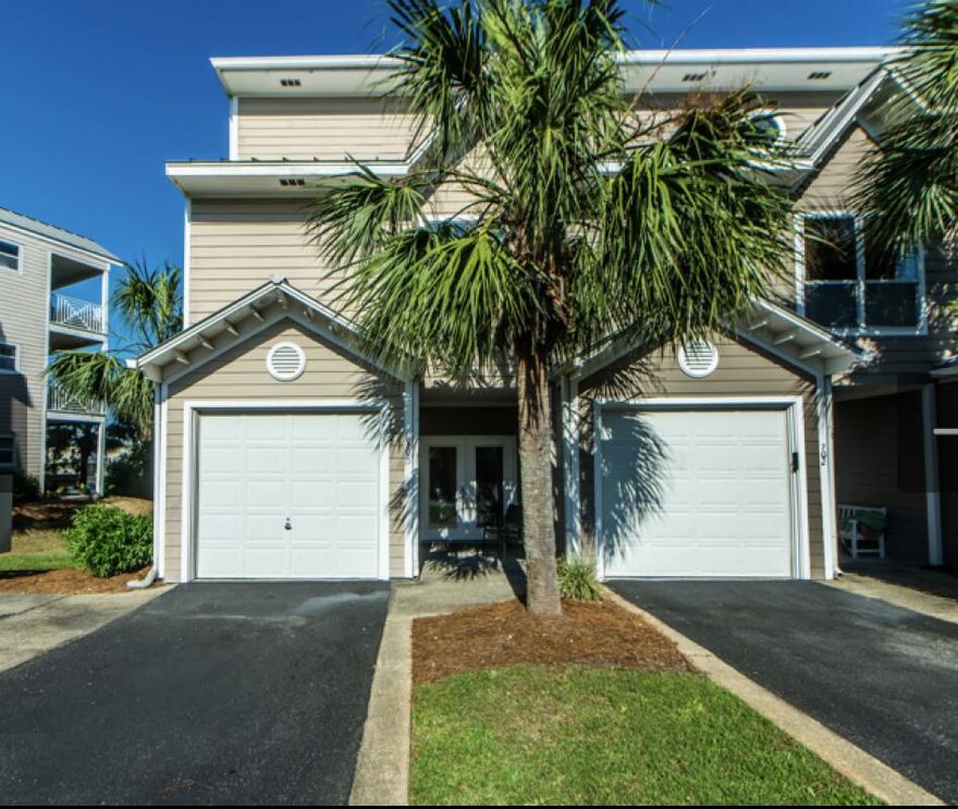 3BDR 3 BATH 1 GARAGE BEACH RENTAL!  Across the street from Captain Dave's in Beach Pointe Townhomes.  Gulf view from the 3rd floor master bedroom and balcony!  Exterior painted 2020 with Sherwin Williams paints.  Tile throughout most of the home.  Updated with stainless steel appliances.  Community pool.
