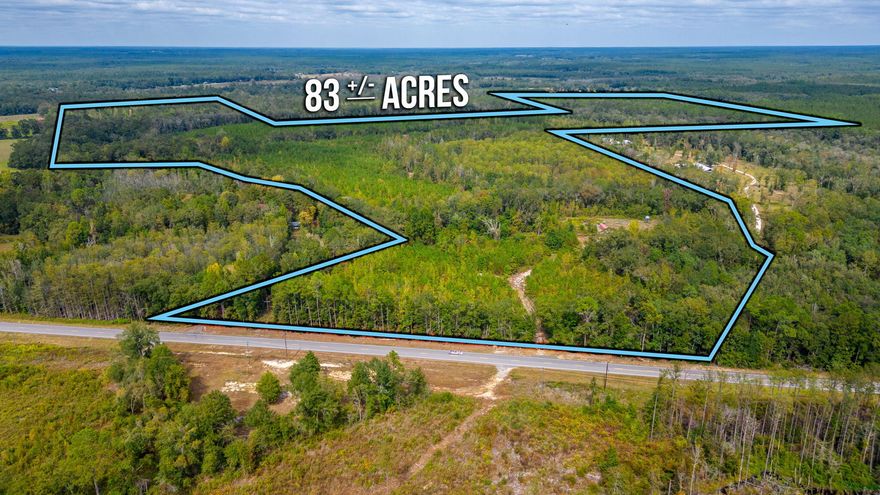 Remarkable opportunity to own 83 acres of breathtaking land. Property is primed for outdoor enthusiasts. A serene location west of Florala, AL on Hwy 55 with North Creek gracefully running through a portion. Discover wonders of the great outdoors as you embark on thrilling deer hunts or indulging in duck hunting experiences. That's not all, a large cypress pond and 2 additional ponds add to the picturesque landscape. If you've dreamed of building your dream home surrounded by natural splendor, look no further. County water is available making it even more enticing to create your own oasis within this vast parcel of land. Conveniently located just an hour away from the pristine white sand beaches this property truly combines the best of both worlds - a secluded retreat with access to beach