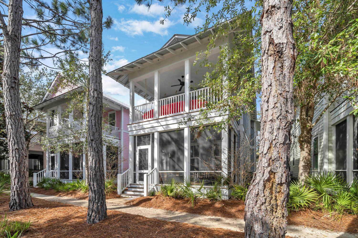 This coastal chic, well appointed beach home is located in the highly sought-after 30A community of Watercolor. Sold fully furnished, 4 bedroom, 4.5 bathroom, family friendly, vacation home or primary residence is ideally located on a quiet street across from the Dragonfly Pool...1 of the 9 pools you will have access to in the Watercolor community. Just a quick 3-minute golf cart ride (6 seat golf cart included) takes you from this home's charming screened-in porch to the beautiful white sandy beaches of the Gulf of Mexico! Need some fun out of the sun? Just head to the private beach club & pool to hang out & cool down in one of the 2 beachfront, seasonally heated pools. Adjacent to the club, you'll find many amazing restaurants & unique local shops.
