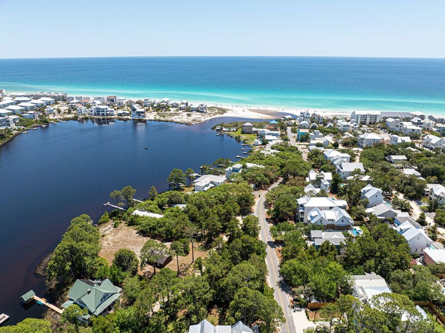 Introducing the newest buildable lot with extraordinary views of the beach and Eastern Lake. Bring your building plans and create a unique oasis on this corner lot south of 30A. Expanding 1/4 acre, this lot provides the ability to build a multi-story home that can be a wonderful second home or lucrative investment property. Contact the listing agent for questions regarding the buildable footprint, setbacks, or process to build. Make your dream home a reality on the renowned area of 30A.