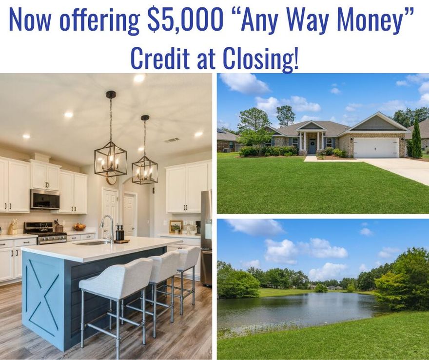 Now offering $5,000 'Any Way Money' credit at closing with acceptable offer! Welcome to your dream home in the highly sought-after Symphony neighborhood of Hammock Bay! This beautifully maintained 4-bedroom, 3-bathroom Celsia model with a flex room and sunroom offers the perfect blend of elegance, comfort, and versatility. Nestled on a serene pond lot at the beginning of a quiet cul-de-sac, this property is a rare find that delivers both luxury and tranquility.Step inside to discover a thoughtfully designed split floor plan and a light-filled, open-concept living, dining, and kitchen area that's perfect for entertaining or relaxing with family. The interior is a true showstopper, featuring wide-plank LVP flooring throughout--absolutely no carpet! The gourmet kitchen will impress with its crisp white cabinetry, a statement island with a pop of color, gorgeous quartz countertops, stainless steel appliances, and a gas stove that any chef will love.
The flex room has been upgraded with sleek, custom built-ins, making it ideal as a stylish home office, creative studio, or personal library. The sunroom provides a peaceful retreat with views of the pond perfect for morning coffee or winding down in the evenings.
The spacious primary suite offers a quiet escape, featuring a dual vanity with quartz countertops, a soaking garden tub, a separate tiled shower with built-in seating, and a large walk-in closet with ample room for storage and organization.
Outside, enjoy the private backyard oasis where you can kick up your feet on the covered patio and cast a line into the pond for bass or bream, right from your property.
Living in Symphony means enjoying mature tree-lined sidewalks, architecturally varied homes, and direct access to the Hammock Bay Trail system; offering miles of shaded biking and hiking paths. All of this less than 20 miles from the sugar-white sands of the Emerald Coast!
Hammock Bay is more than a neighborhood; it's a lifestyle. Residents enjoy unmatched amenities including:
- 6,000 sq ft clubhouse with caterer's kitchen, movie theater & meeting rooms by the pool
- Additional clubhouse with screened outdoor and picnic areas & dock right on the Choctawhatchee Bay
- Multiple fitness centers & resort-style pools
- Competition lap pool, tennis & pickleball courts, & playgrounds
- Outdoor events stage, jumbo screen, & BBQ areas
- Dog parks, walking trails, stocked ponds, and so much more
Plus, enjoy a General Store, Brewery, and a vibrant calendar of community events; with even more exciting additions on the horizon.
Don't miss your chance to be part of this exceptional community. Schedule your private showing today and experience the comfort, style, and spirit of Hammock Bay living!

Buyer to verify any and all information deemed important to them.

