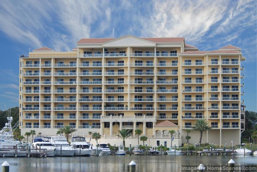 Dramatic expansive views of the Destin Harbor and the Gulf of Mexico from this West end unit on the third floor. This is a highly coveted four bedroom three bath unit with an over-sized balcony complete with built-in barbecue. The open floor plan features a large gourmet kitchen overlooking the living area and panoramic harbor views. This premier unit has two premier underground parking spots (152 & 153) and an over-sized storage room across the hall. Seller has 40 foot boat slip available for sale separately if you are a boating enthusiast. This unit is perfect for a full-time residence or second home for boaters or those looking to enjoy the coastal lifestyle. Sitting atop a 30-foot bluff, Marbella is located in the heart of the Downtown Destin Harbor District.  Easy walk, boat or drive to Destin entertainment spots.  Condominium amenities include a newly renovated pool overlooking the harbor, private fitness room, and a Yacht Club. Buyer to verify all measurements and pertinent details.