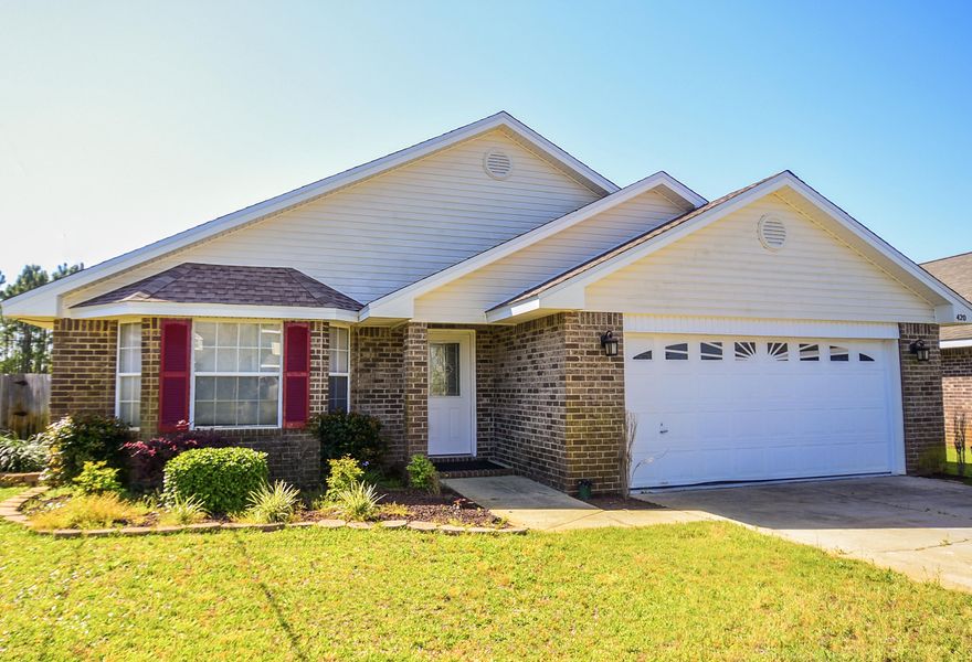 Accepted contract. Acceptig back up offers through contingencies. Lovely Updated home in Waterford Estates perfectly priced for you! 3 Bedrooms 2 Bath, 2 Living Room Open Floor Plan with Brand New Architectural Roof!! Continuous Brazilian Cherry Hardwood floors throughout, take note there is no transitions!! Beautiful modern kitchen with granite counter tops, tile floors, stainless steel appliances, separate pantry, recess lighting & custom cabinetry with built ins. Great Efficiency upgrades include a timer for the light switches as well as a NEST Thermostat!  Interior features also include your sun lit open living room with vaulted ceilings, enormous great room with cozy bay window seating,as well as a nice large master suite and master bath with double vanities, walk in closet and garden tub. Security system installed & ready for new ownersExterior features include privacy fenced back yard, well pump with 3 zone sprinkler system. You will love the extra features in the garage to include painted floors, custom built closet with french doors to conceal your garage goodies! Minutes from Hurlburt Field, Navarre shopping and beaches! Don't miss this one! 