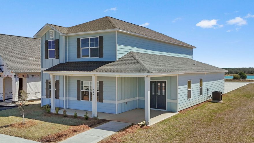 Welcome to the Glendale! Sip some afternoon tea on your covered front porch and welcome guests into your spacious home with natural lighting and an open plan perfect for entertaining. With a large bedroom on the main level & a full bath, you have all the space you need for a home office or multi-generational living. Head upstairs to your private oasis in the primary bedroom with 2 walk-in closets, dual vanities, tile upgrades, and a sitting room. You'll enjoy extra living space or a game room in the loft area next to another full bath and 2 more bedrooms. Need storage? We have you covered w/a 3 car garage too! Features include quartz countertops, LVP in main living areas downstairs, trey ceilings, hardi-board siding, & more! Owl's Head East features walking trails, green space, & a Spring Fed lake. 