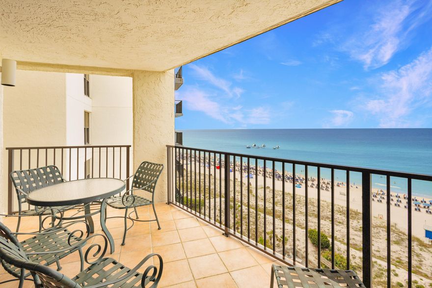 Discover the ultimate in beachfront living with this exceptional unit at Beachside One. Enjoy breathtaking, unobstructed views of the gulf from your spacious balcony, perfect for relaxing with a morning coffee or evening cocktail. Inside, you'll find Spanish tile flooring throughout, combining style with easy maintenance.Beachside One offers a range of fantastic amenities for residents. Dive into the beautiful new pool for a refreshing swim, or stay active in the fully equipped exercise room. Whether you're seeking a serene retreat or an investment opportunity, this beachfront unit promises both luxury and convenience. Don't miss your chance to own a slice of paradise! As an introduction to the Sandestin lifestyle, we invite our new owners to explore amenities that make Sandestin special. The listing brokerage and seller(s) are presenting the buyer(s) of this property with (2) 90-minute rounds of Tennis court time, a golf foursome at one of our three championship courses, and a round of golf for up to four (4) players at the unrivaled Burnt Pine Golf Club.

Sandestin Golf and Beach Resort features more than seven miles of beaches and pristine bay front, four championship golf courses, 15 world-class tennis courts, a 226-slip marina, a fitness center, spa and celebrity chef dining. Shop, dine and play at the charming pedestrian village, The Village of Baytowne Wharf and more. Inside the gates of the resort, residents enjoy a balanced lifestyle of high-class living, spanning the 2,400 acres from the beach to the bay. Everything within the gates of the resort is accessible by golf cart or bicycle. The entire resort is interconnected by miles of pedestrian, bike and golf cart paths that weave through groves of live oaks, meandering past natural lagoons, fountains, man-made lakes, and meticulously landscaped fairways.