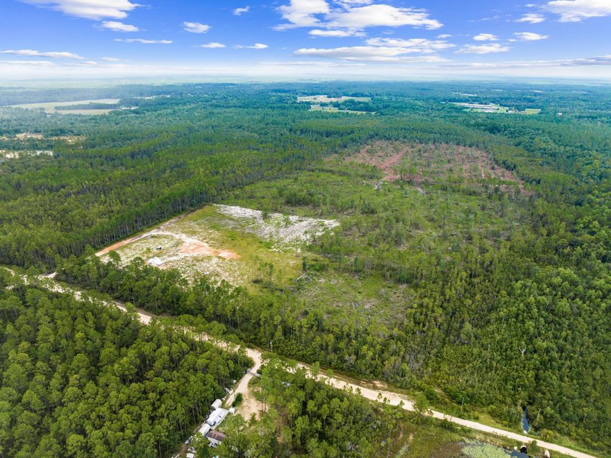 Highest and Best Use - Annex into City of Freeport and R-2 zoning for 8-16 Units Per Acre. Large buildable parcel positioned between the newly approved commercial center and a vast master-planned residential community three times the size of Seaside, Florida, this 80-acre parcel offers unparalleled potential. Just north of Highway 20 and east of 331, the property is ideally located for developers and visionary buyers alike. With a significant portion of the land already cleared (20 of the 80 acres) and utilities such as a well and electric on-site, this expansive plot is primed for transformation. Approximately 20 of the 80 acres are cleared, with grading, a shed equipped with rough-in plumbing and electrical.  This parcel is perfect for developers seeking adjacency to the new 283-acre master-planned community or for buyers interested in creating an agritourism venue with a barn and parking while parceling off or building on the remaining acreage. Envision the possibilities on this property adorned with pretty trees, grasses, magnolias and live oaks. To the west, a serene pond graces the edge of the land, enhancing its natural beauty. With public water and sewer connections coming down the road and the surrounding areas rezoned to accommodate new developments, this location is poised for significant growth. This is a prime opportunity to be part of a burgeoning community in a strategic location with ample potential for various projects. 