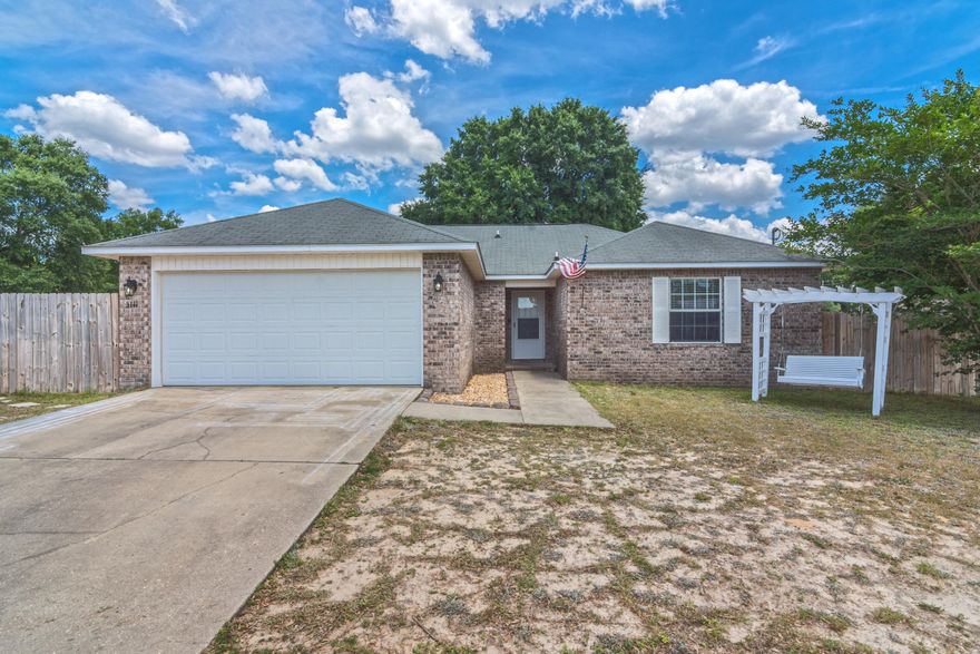 Must See Adorable 3 bedroom/2 bath home in Fairchild Estates. Open living room, dining room and kitchen with desirable split floor bedroom plan. Faux wood accent walls in the dining room, foyer, and master bedroom. Upgraded bronze lighting package throughout. No carpet!!! Laminate floors in the bedrooms and main areas. LVP in the bathrooms. Ring door bell system & Nest thermostat both convey! 2inch faux wood blinds throughout. Two car garage with indoor laundry room. Large lot with privacy fenced back yard.