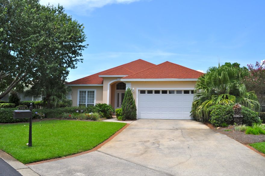 Exceptional home nestled in Emerald Lakes with two master suites! This 3 bedroom/3bath home offers views of the lake that is behind the home, stainless steel appliances, tile flooring throughout main living areas, recessed lighting, soaring ceilings, two-car garage, and a screened-in porch overlooking the lake. The exterior of the home offers lush landscaping and a dog run outside of the screened porch. Make 268 Chipola Cove your Destin address today!