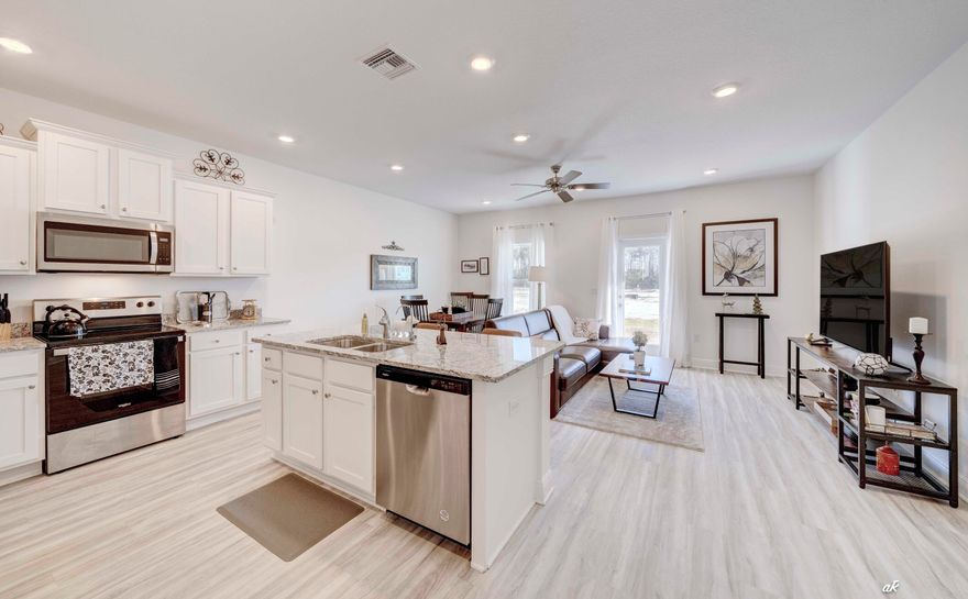 UPDATED WITH NEW UPGRADES SINCE THE CURRENT OWNER PURCHASED. NEWER COUNTERTOPS, VANITIES, FLOORING, LIGHTS, AND MORE!Offered fully furnished and turn key, this immaculately maintained residence exudes class and sophistication. Boasting 3 bedrooms / 2.5 bathrooms and 1497 square feet of heated/cooled living space, this home offers room for a growing family. The owner has barely lived in the home and it is in pristine condition. Low maintenance is the name of the game in today's fast paced world, and this townhome is in an HOA neighborhood that offers lawn maintenance and a beautiful community pool for those hot summer days. This beautifully customized home features granite countertops, stainless steel appliances, recessed lighting in the living areas, ceiling fans in every bedroom, and stylish window treatments throughout. As you step inside, the inviting foyer flows seamlessly into an open kitchen equipped with a spacious island, leading to a bright and airy living area and an adjoining dining space. The living area provides the perfect setting for entertaining guests or enjoying quality family time.

Upstairs, you will find all three bedrooms, a convenient laundry area, and two full bathrooms. The home also includes an attached garage, ensuring effortless parking and extra storage.

Located in the desirable Bayside at Ward Creek community, this property is just minutes from Pier Park, shopping, fine dining, Northwest Florida Beaches International Airport, and the breathtaking sugar-white sand beaches and emerald-green waters of the Gulf of Mexico. The community offers fantastic amenities, including a fenced swimming pool, a pavilion with grills for entertaining, sidewalks for leisurely strolls, and underground utilities.

Whether you're looking for a permanent residence, a vacation getaway, or a long-term rental investment, this property offers endless potential and a lifestyle to match!