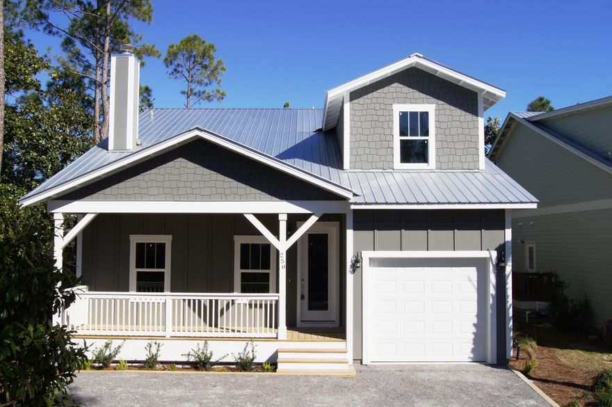 Come see today! This BRAND NEW, JUST FINISHED, BEAUTIFUL HOME will not last long. Nestled away in South Walton's best kept secret, Hidden Grove! That's right! Gated Community, Awesome pool & NO FLOOD INSURANCE! (FLOOD ZONE X). This semi-custom, 3 bedroom home with fireplace and office/4th bedroom was built right & will surly impress! DOWNSTAIRS master has, walk in his & her closets, his and her vanities, with separate tiled tub & shower. Very open floor plan with real Cherry wood floors downstairs! Granite tops, under mount sinks, & all wood cabinetry with glazing throughout. Full stainless steel appliance package. Lots of storage. Heat pump hot water heater! Extra bedrooms are over-sized with a convenient Jack & Jill bathroom to accompany.