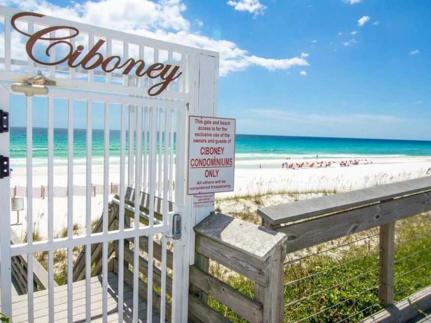 Look no further, you have found the best priced 2bd/2ba condo along Scenic Gulf Dr. This highly sought after walk-out condo with front door parking is less than 100 yds from your toes being in the sand. Newly furnished, and rental ready, this condo truly has it all. Ciboney is one of the most popular resorts in Miramar Beach and it is easy to see why. Pet friendly for owners AND guests, deeded beach access, two tennis courts, community pool, grilling/picnic area, all surrounded by lush landscape. Enjoy the walking and biking trail for miles along Scenic Gulf which is Golf Cart friendly as well. Ciboney offers the luxury of quaint beach life through your deeded private beach access. Call Ciboney home away from home! Seller offering a $2,000 credit for new appliances with acceptable offer.