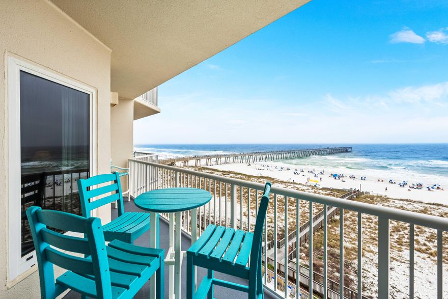 The ONLY 3-bedroom, 3-bathroom unit currently available in the Summerwind Condo Building! This idyllic 5th Floor Fully Furnished Corner Unit offers unmatched privacy and breathtaking panoramic views of the Gulf's Emerald Waters and the Navarre Beach Fishing Pier, Florida's Longest Fishing Pier. Easily enjoy time outside on the Wrap-Around Balcony for meals, to savor sunrise/sunset, or just to listen to the sound of the waves. A Gulf-Front Primary Suite, complete with its own balcony access features,  Floor to Ceiling Windows, a sizeable sitting area, LVP Flooring, and a spa-like Primary Bathroom equipped with a Garden Tub, Stand Alone, Shower, Dual Vanity, and a private Water Closet. The Kitchen, Living, and Dining room areas comprise the heart of the unit. Step into a bright, open ... concept design is Gulf Views can be enjoyed from all three rooms. As a corner unit, windows line multiple walls in the unit allowing for mounds of natural light to pour in. The Kitchen is equipped with Modern Appliances, Stainless Steel Fridge and Dishwasher, a Separate Pantry, and ample storage to store dishware and all your beach snacks! 
The two remaining large bedrooms offer owners/guests a sizeable footprint to fit King-size beds and have ample space for an armoire to add to the storage of the closets. One bedroom is equipped with an ensuite bath.
The Hall Bath serves as an ensuite bath for the second guest bedroom but also serves as a convenient restroom for the communal areas. The in-unit washer and dryer also add to the unit's easy-living lifestyle.
Summerwind Condo is the middle building in the Summerwind series. The complex features an Exercise Room, Large Resort-Style Pool, and Private Beach Access for Full-time Residents and their Guests. Navarre Beach is home to Florida's longest fishing pier and has plenty of walking/biking paths, parks, and miles of untouched incredible beaches along the Gulf Islands National Seashore. As one of the last areas with the "Old Florida" appeal, Navarre Beach has been coined "Florida's Most Relaxing Place."
Don't miss your chance to own and enjoy this thoughtfully designed unit making it great for full-time living, a vacation getaway, or a high-performing rental investment.