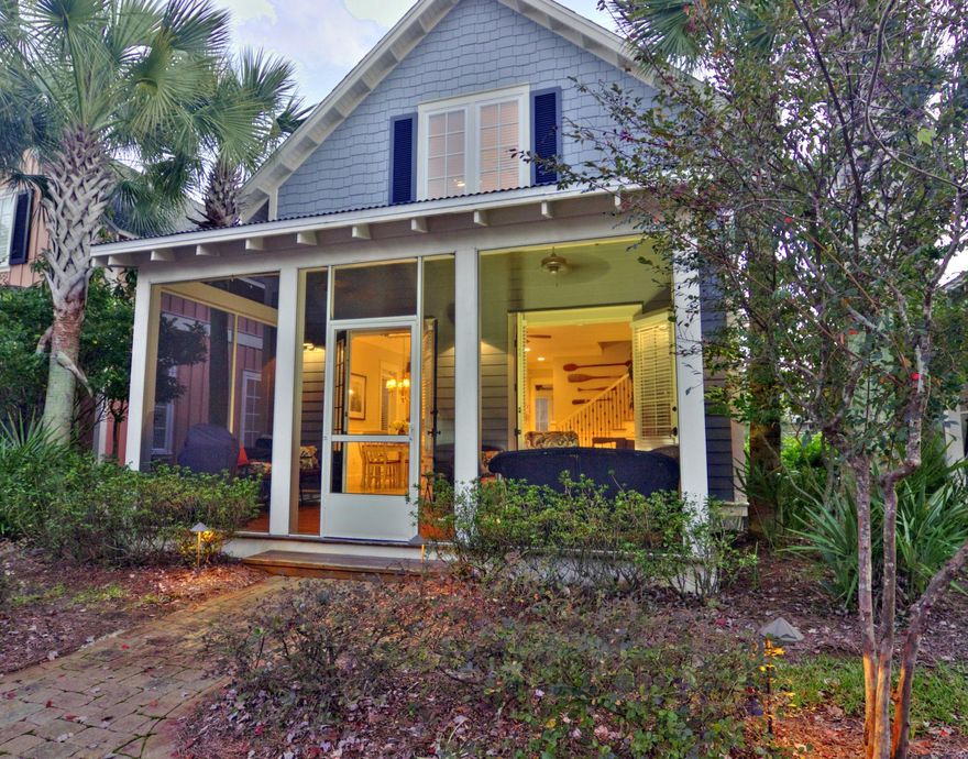 Charming 3BR/3.5BA in impeccable condition and located directly across from the neighborhood pool. All carpets have been replaced with oak flooringincluding the stair threads (so that they match). Ground floor Master Bedroom!! Upstairs there are two large guest bedrooms, each with their own bathroom. One of the enormous closets off the 3rd bedroom has been finished as a cute cubby-hole sleep area with single bed and a desk! Distressed limestone floors, 10' ceilings, crown molding, stainless GE Profile appliances, granite kitchen and master bath counter tops. **price is unfurnished, furniture must be sold with house purchase $20k**