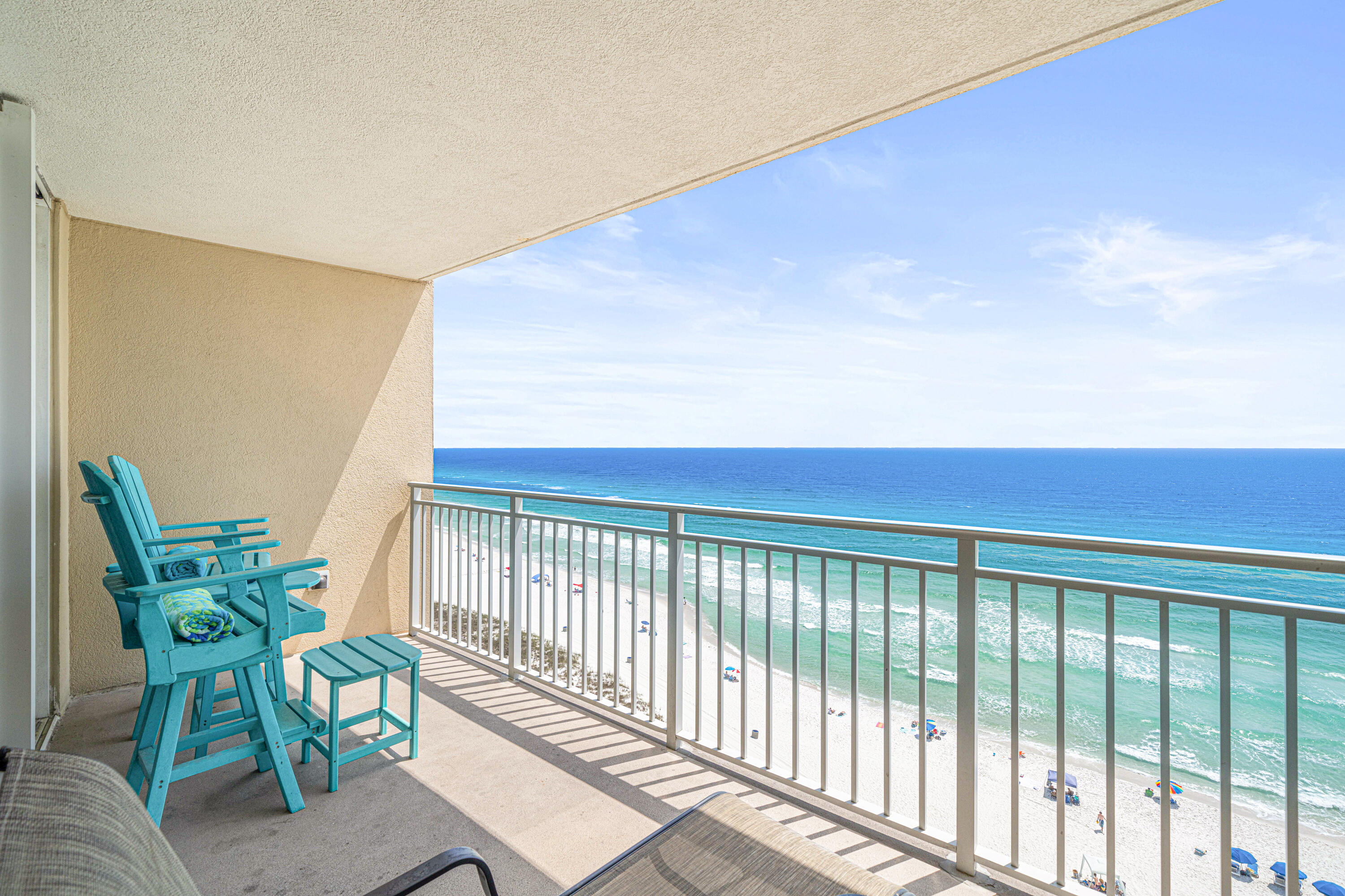Wake up to breathtaking Gulf views from this 12th floor beautifully updated 1 bedroom 1 bathroom beachfront condo featuring hallway bunks, perfect for additional guests or family getaways. This light and bright unit boasts new stainless steel appliances, granite counters, shaker style white cabinets, new furniture, modern lighting, comfortable new mattresses, and a stylish updated bathroom vanity. Enjoy resort-style amenities with multiple sparkling pools/hot tubs, (one Gulf front), fitness center, restaurant, Skybar, on-site Starbucks, community rooms, and a beach store. Just a few minutes to Pier Park and all of it's shopping and restaurants. This unit is turnkey and rental ready. Don't miss your chance to own a slice of paradise!