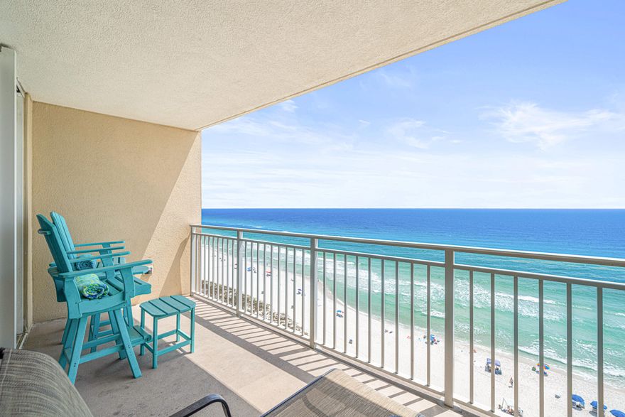 Wake up to breathtaking Gulf views from this 12th floor beautifully updated 1 bedroom 1 bathroom beachfront condo featuring hallway bunks, perfect for additional guests or family getaways. This light and bright unit boasts new stainless steel appliances, granite counters, shaker style white cabinets, new furniture, modern lighting, comfortable new mattresses, and a stylish updated bathroom vanity. Enjoy resort-style amenities with multiple sparkling pools/hot tubs, (one Gulf front), fitness center, restaurant, Skybar, on-site Starbucks, community rooms, and a beach store. Just a few minutes to Pier Park and all of it's shopping and restaurants. This unit is turnkey and rental ready. Don't miss your chance to own a slice of paradise!