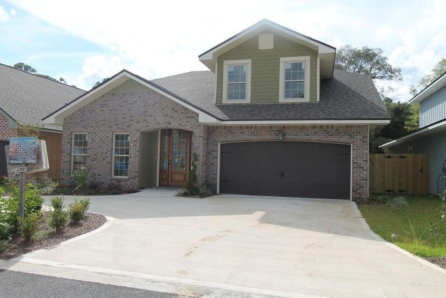 Beautiful Crafstman style home in Vieux Carre'. A new development with a Louisiana flair. 4 bedrooms and 3 1/2 bath home. Enter through the large covered porch with 8 foot solid wood stained front door. Great room and dining room. Gourmet kitchen with with custom cabinetry and crown molding, granite countertops and stainless steel appliances with a commercial grade refrigerator/freezer and room breakfast bar. Master bedroom is on the 1st floor and has a walk in closet. Master bath features a double vanity, whirlpool garden tub and separate shower. Privacy fenced back yard with lawn pump and sprinkler system. Conveniently located to military bases, schools, shopping, dining and the beach!