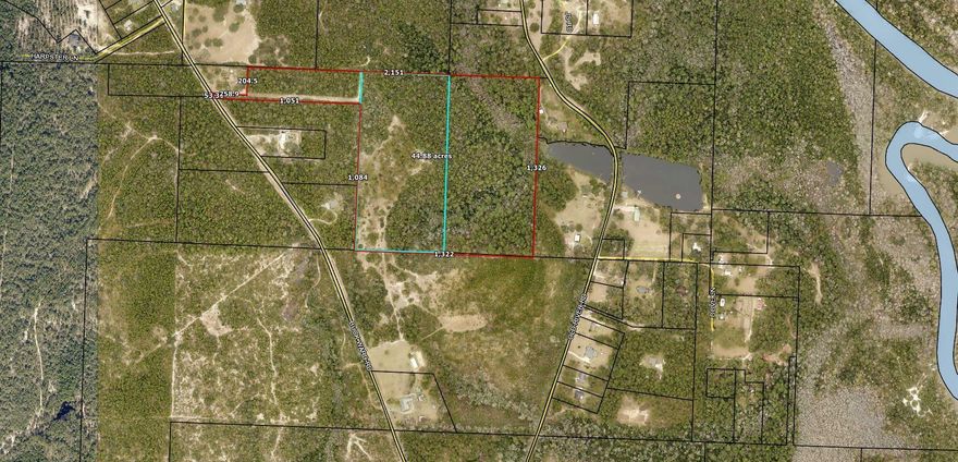 Perfect location with 45 Acres tucked away on Buck Ward Rd for future development or a private estate!  Deeded access off East side of Buck Ward Rd  to the property.  See MLS 868495 & 868497