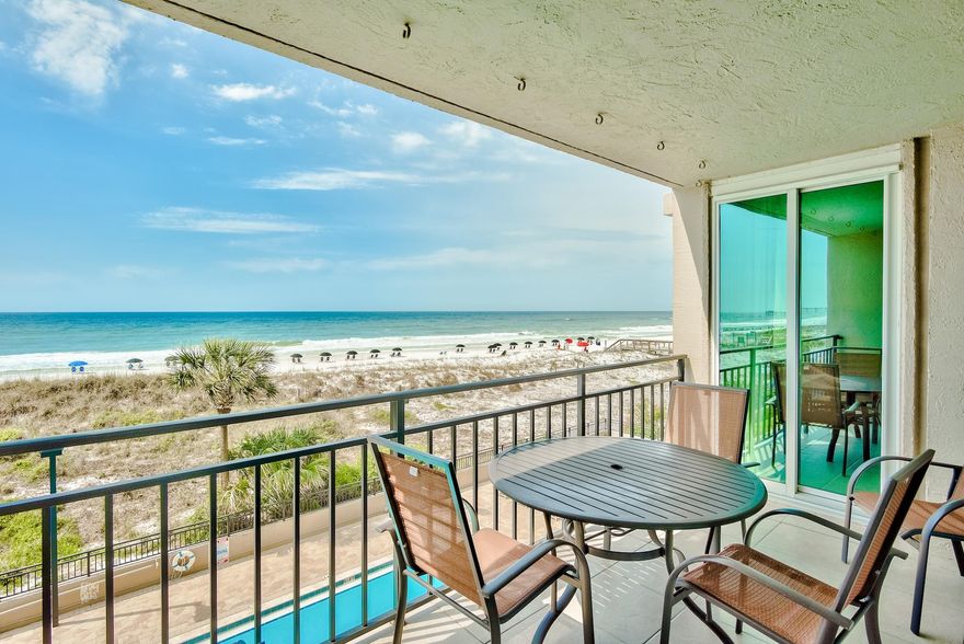 Incredible Gulf front opportunity at The Breakers on the desirable Okaloosa Island. This is a fully furnished 3-bedroom Gulf front condo with stunning panoramic views of the emerald Gulf of Mexico. Tile and luxury vinyl flooring extends throughout the unit for easy beach living (no carpet). Floor-to-ceiling windows & doors offer incredible views of the Gulf & pristine beach below. The balcony is a nice size and great for relaxing, dining & entertaining. The kitchen is features granite countertops, recessed lighting, breakfast bar with pendant lighting, and a pantry. This unit boasts 1,462 sq ft and the open floor makes it feel even more spacious, plus the third bedroom can also be a lockout if you want to keep a room for family rather than rentals. Interior was just updated with new decor! The dining area easily seats 6 with additional seating at the breakfast bar. The wet bar is convenient for mixing your favorite cocktails. The Gulf front master bedroom has direct access to the balcony and features a king bed, luxury vinyl flooring, and an en-suite bathroom with tile floors, double vanity, and walk-in shower. There are two spacious guest bedrooms, one featuring a king bed and the other two twin beds. The split bedroom floor plan puts both the guests bedrooms at the entrance of the unit giving the master more privacy.  There is a stackable washer & dryer and owner's closet for convenience. This is a great turnkey investment.

The Breakers amenities include two beachfront pools (one seasonally heated), fitness center (with sauna), tennis & shuffleboard courts, BBQ grills & picnic tables, and a meeting room. The Breakers is a low density building consisting of only 7 floors. Take advantage of this amazing opportunity to own a slice of paradise today! The Emerald Coast is home to some of the world's most beautiful beaches and unit C309 truly captures that!