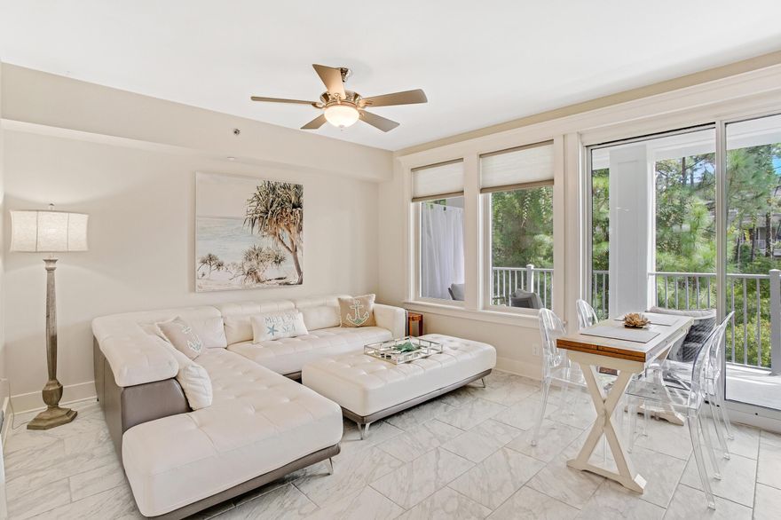 This stunning condo hasn't just had a facelift, it has been fully updated with all new cabinetry with soft close drawers and doors, quartz counters, Italian marble backsplash porcelain tile flooring. Living area features sectional sofa with ottoman that combines into a queen size sleeping space, flip top dining table seating 6, new door hardware, and fresh paint through out. The master bedroom has a king size bed with Tempurpedic cooling mattress and en suite bathroom with double vanity and large soaking tub. Also, an additional full bath to accommodate extra guests. Large private balcony with views of the Baytowne Marina and first floor level for convenient access to Grand Lawn and all of the excitement of the village. New HVAC, water heater, and in wall TV wiring. As an introduction to the Sandestin lifestyle, we invite our new owners to explore amenities that make Sandestin special. The listing brokerage and seller(s) are presenting the buyer(s) of this property with (2) 90-minute rounds of Tennis court time, a golf foursome at one of our three championship courses, and a round of golf for up to four (4) players at the unrivaled Burnt Pine Golf Club.

Sandestin Golf and Beach Resort features more than seven miles of beaches and pristine bay front, four championship golf courses, 15 world-class tennis courts, a 226-slip marina, a fitness center, spa and celebrity chef dining. Shop, dine and play at the charming pedestrian village, The Village of Baytowne Wharf and more. Inside the gates of the resort, residents enjoy a balanced lifestyle of high-class living, spanning the 2,400 acres from the beach to the bay. Everything within the gates of the resort is accessible by golf cart or bicycle. The entire resort is interconnected by miles of pedestrian, bike and golf cart paths that weave through groves of live oaks, meandering past natural lagoons, fountains, man-made lakes, and meticulously landscaped fairways.