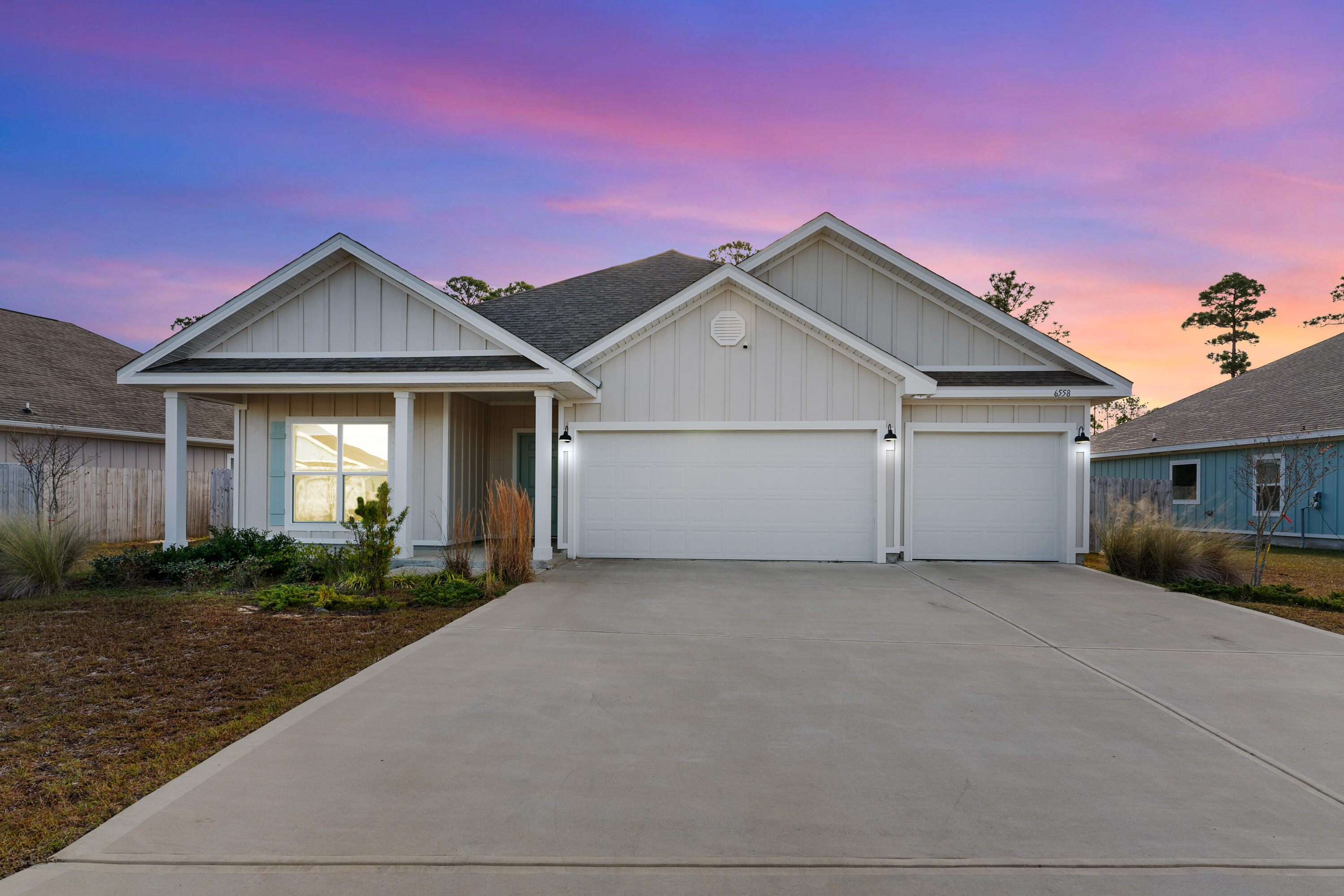 Welcome to 6558 Forest Bay Avenue, a move-in-ready 4-bedroom, 3-bathroom home is located in a highly desirable neighborhood and perfectly situated between Navarre and Pensacola. Whether you're commuting or just enjoying all the Emerald Coast has to offer, this central location can't be beat!Inside, you'll find an open living space with a thoughtful split floor plan, ideal for both entertaining and everyday living. The spacious kitchen and main living area, creates a warm and inviting atmosphere.With a 3-car garage, there's plenty of room for vehicles, storage, and more. Out back, enjoy a peaceful backyard with no rear neighbors--a perfect space to relax and unwind.This home is ready for you to make it your own. Schedule your showing today!