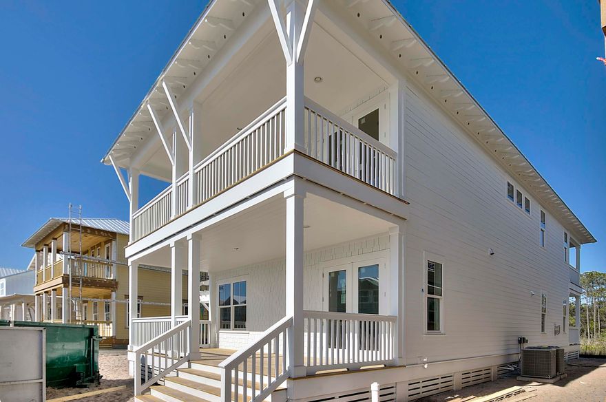 This Wind Chime home is now under construction and will be complete by June 2018. The home has 4 covered porches, 4 bedrooms, 3 baths, and huge loft you have room for all your friends! Walk into the open foyer, past a 1st floor bedroom into the wide-open dining, family room and kitchen overlooking the pond & preserve. Living room features a cozy fireplace, white beams, & vgroove trim. Kitchen includes white shaker cabinets, London Gray quartz, white subway tile, GE Caf Built in appliances including gas cooktop, and oversized island. Wood floors throughout! Baths all feature quartz countertops, white shaker cabinets, and white tile floors. Master suite w/ coffered ceiling, freestanding tub, oversized closet & balcony to enjoy your beautiful views!