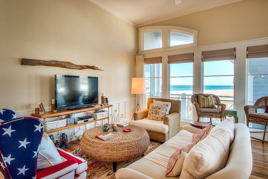 Live at the beach in this stunning penthouse condo located in one of the panhandle's most exclusive residences in the private community of Watersound Beach. Currently used as a second home and never rented, this condo is perfect for a primary residence, second home or investment property with possible rental income of over $93,000 per year. With the expansive wrap-around porch on this top floor condo, you can spend your days basking in the Florida sunshine or the evenings entertaining friends and family while taking in breathtaking Gulf of Mexico sunsets. Inside, the floor-to-ceiling windows fill the open living space with an abundance of natural light and views of the emerald green waters and sugar white sands of the Gulf.