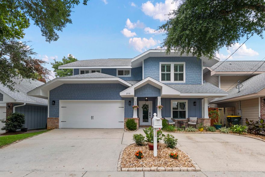Location! Location! Location!  Spacious,  4 bed/3.5 bath in the Alconese Place Subdivision.  Just 5 minutes to the beach; walking distance to parks, shopping and restaurants; easy access to both Hurtburt Field and Eglin Air Force Base.  Large, gourmet kitchen with tons of counter and cabinet space, a breakfast bar, stainless appliances, as well as a separate dining room.  Large, screened in porch off of the great room.  All 4 bedrooms are upstairs, including the Master Suite with 2 walk-in closets, a double vanity, jetted garden tub and separate enclosed shower.  2 of the bedrooms have a shared bathroom (Jack and Jill), and the 4th bedroom with its own bathroom.  2nd floor laundry room, adjacent from the Master.  Hardwood and tile floors throughout the home.  There is also a Taexx In-Wall Pest Control, that enables spraying between the walls, killing insects before they get in the house.  The back yard is fully fenced. 
 See the full list of features & updates in the documents section.