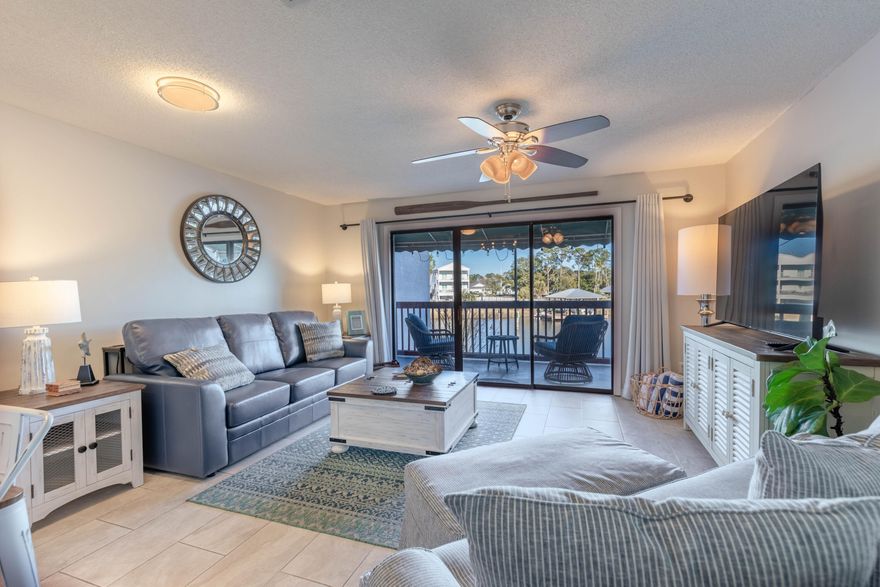Exceptional Waterfront Opportunity! This beautifully updated, fully furnished 3-bedroom, 2-bath condo is a perfect, move-in-ready coastal haven. Enjoy private boat dock access with slips and trailer parking, along with breathtaking views of the Grand Lagoon. Located moments from the beach, dining, and entertainment, this unit is approved for short-term rentals and features smart home technology for easy self-management. The gated community offers resort amenities like a pool, sauna, and tennis courts.  Seller offering $1000 towards buyer closing costs. NEW PHOTOS COMING SOON
