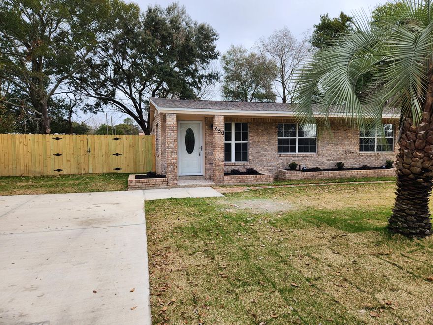 Close to everything, shopping, schools and less than 15 minutes to Hurlburt Field and Eglin AFB. Completely renovated from the top down to the electrical wiring.  New roof, appliances flooring and more.  Beautiful lighting and ceiling fans throughout.  Don't let the size fool you.  There is an excellent use of space with kitchen design & built in under counter space for microwave.   Beautiful counters and cabinetry is offset by it's backsplash.  LVP flooring throughout to the beautifully tiled bathroom that features ample space.  The driveway has been expanded for additional parking, and a double gate will allow for enclosed boat or RV parking.  The huge backyard gives you space to do almost anything you want. such as addition, gardening a pool and more.