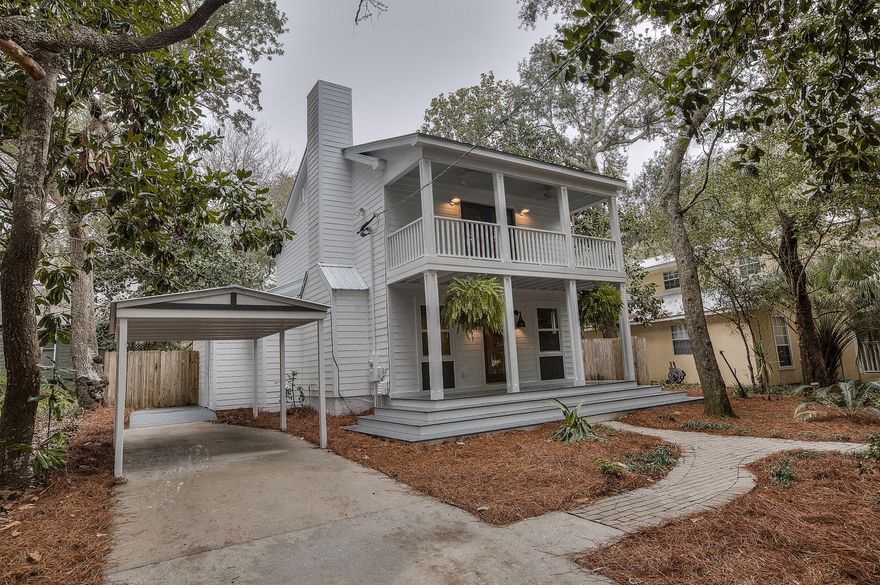 Enjoy the quiet, shaded charm of Old Seagrove Beach in this recently renovated, custom 3 bedroom/2 bathroom home located just one block from a secluded beach access and 5 blocks from the action of Seaside. The renovation included : all new hardie board siding, new metal roof system, AC, paint interior and exterior, carpet, and moreThe first floor consists of the kitchen with all stainless steel appliances, a bright and airy dining room that opens to a charming back patio and yard, a full bathroom with shower and a private guest bedroom. The second floor includes a beautiful master bedroom that opens onto an open air porch overlooking the front yard and its magnificent magnolia tree, a guest bedroom and a full bathroom with shower, tub and a granite counter. Stairs lead up to the......