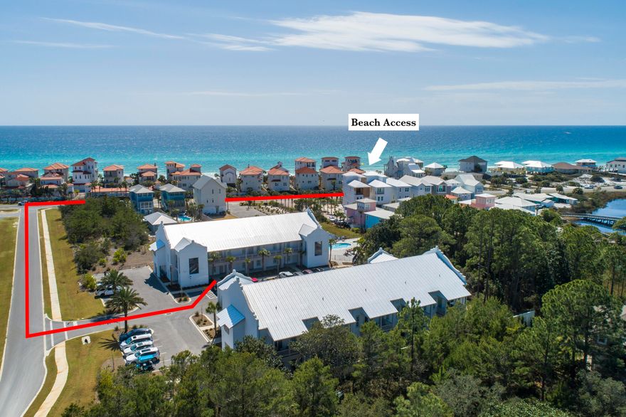 Enjoy listening to the sound of crashing waves from the Gulf while you relax on the terrace of this new three-bedroom two bath Azure of 30A unit.  Experience the laid-back quiet environment afforded you in this exclusive 19-unit complex.  Just steps away from two beach accesses you can take a leisurely walk to the beach to enjoy evening sunsets.  Azure of 30A features a resort style heated pool and a separate spa for you and your guest's year-round enjoyment.  Developed by premier builder, Cole construction, units include features such as Mohawk flooring, 10-foot ceilings throughout, 8-foot solid shaker panel doors, smooth finished interior walls and shaker style cabinets with quartz countertops.  Three full bedroom units, third BD set up with custom built in bunk beds.