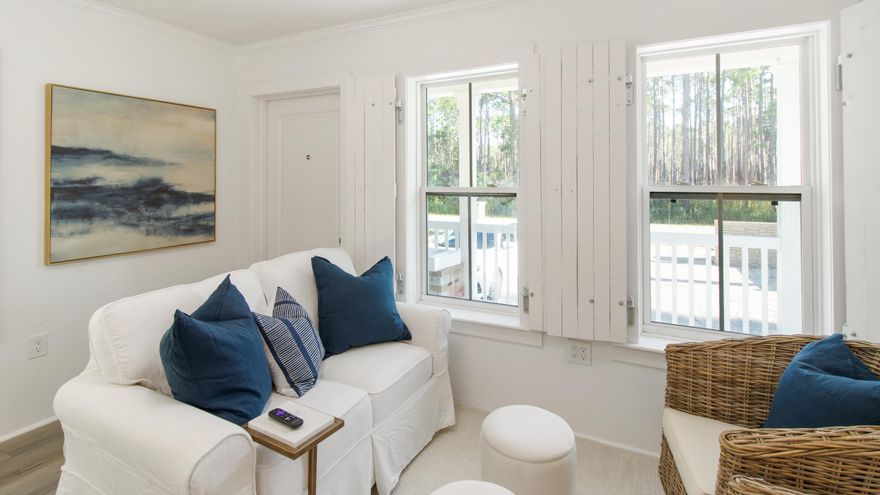 There are many options with this adorable property whether Primary, Second or Short-term! This Beautifully UPDATED & SOLD FULLY FURNISHED Home is in the highly desirable Point Washington area! Only mins from the iconic  Grayton Beach, Seaside and all things 30A.
This home would make an incredible AirBNB. It offers 3 bedrooms, 2 baths and is a coastal white exterior/interior color palate, metal roof, *NEW wide-plank LVP, NEW Gorgeous White kitchen, Stainless appliances & custom built interior window shutters

Easy to maintain and low cost-to-own make this such an attractive property.

It has been professionally furnished with the secondary rooms featuring 1 full bed, 1 queen and then a California King in the Primary bedroom.

There is plenty of parking, including a perfect Boat Parking area! A solid faux stone/ highly durable fencing surrounds most of the house a lovely side yard, including an approx. 7 x 8 storage building! It's an open canvas to create an inviting and tasteful outdoor living courtyard area.

Here you are just a couple mins to put in your paddle board or kayak just off of Cabbage Rose Lane into the Bay. Otherwise, it's a wonderful bay-side community with lots of new construction, offering an amazing upside and quality of life.

Act quickly not to miss this unique and wonderful little home.

Disclaimer: All listing details are deemed to be correct but buyer is responsible to verify as needed and desired.